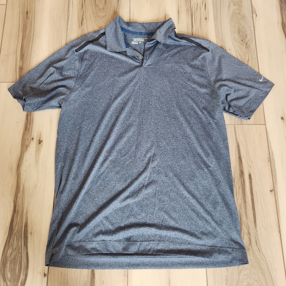 Nike Men's Heathered Blue Polo Shirt